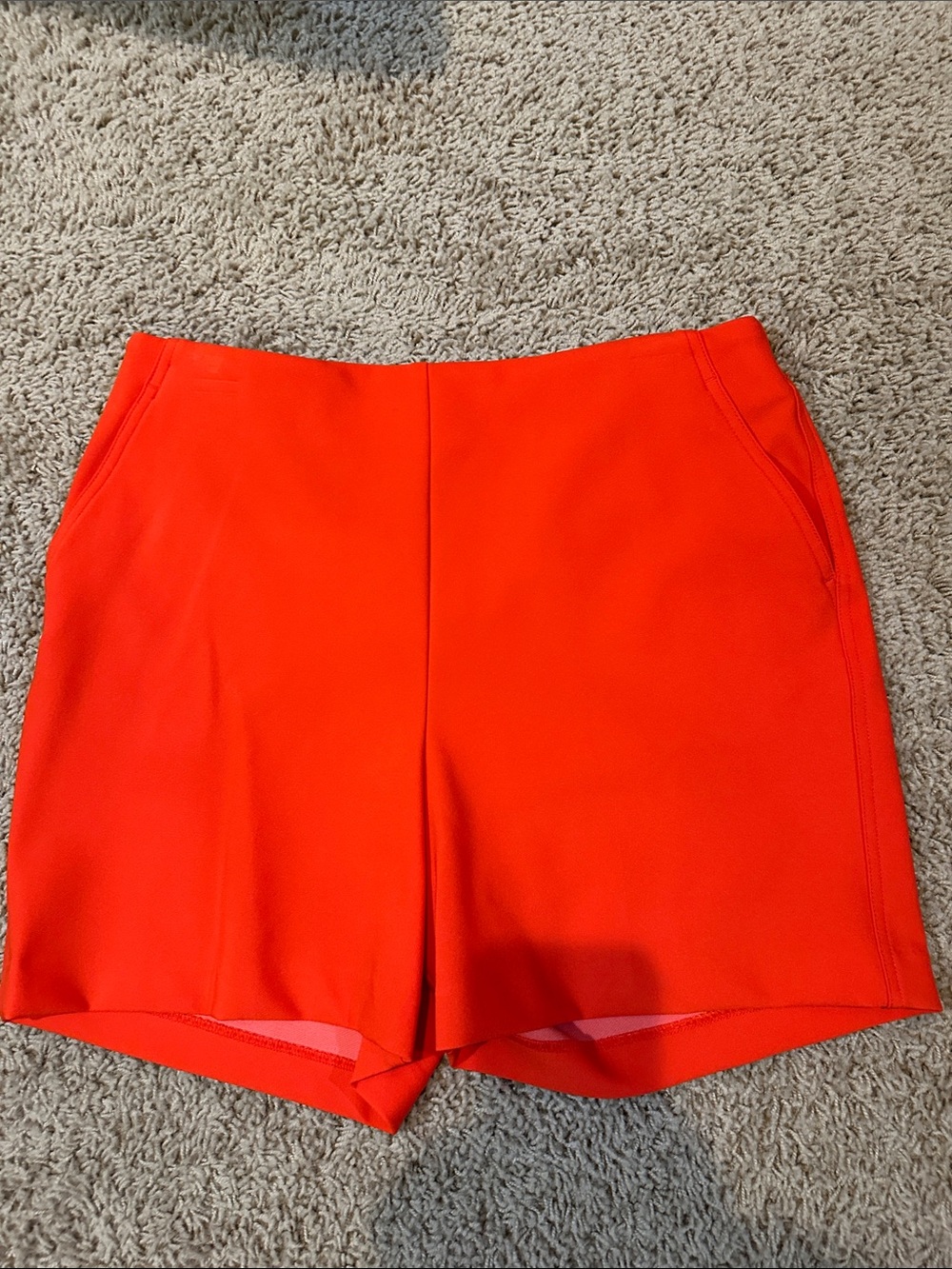 Rachel Zoe Vibrant Orange High-Waist Tailored Shorts